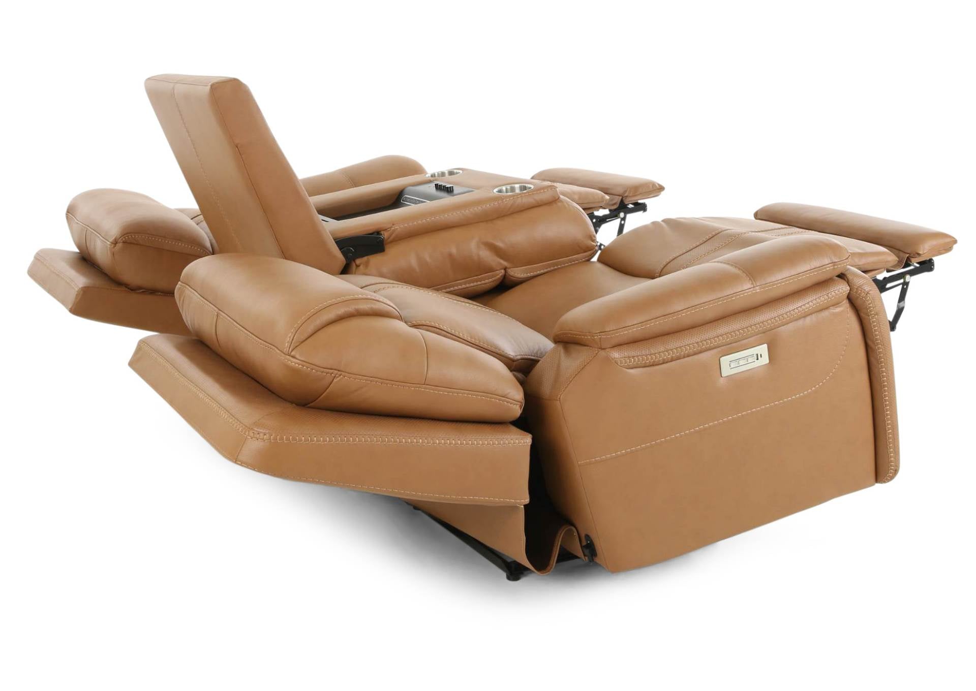 Xara Leather Power Sofa - Butternut - Additional View 6