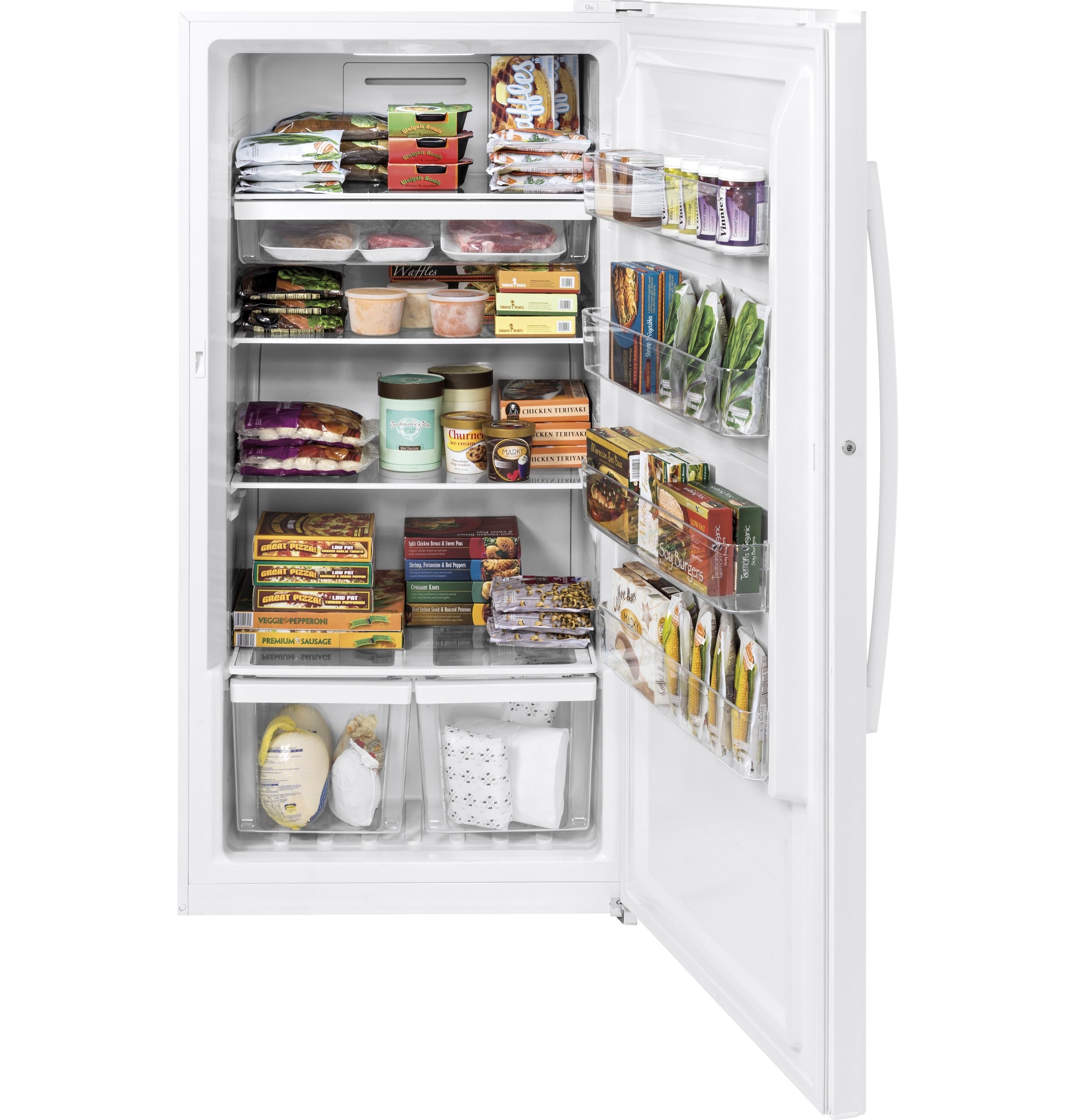GE WHITE 17.3CU FROST FREE UPRIGHT FREEZER - Freezers - Additional View 1