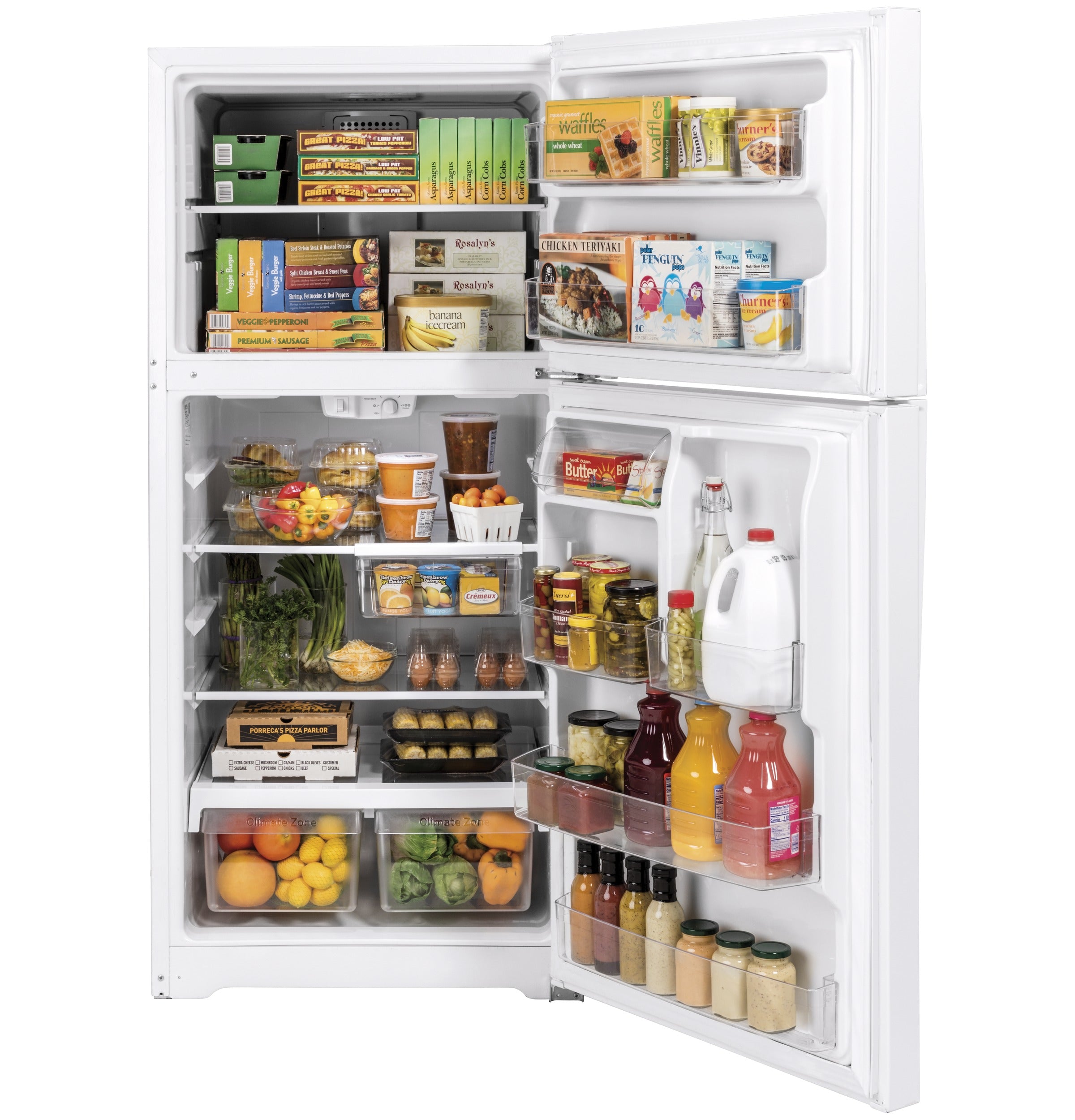 GE WHITE 21.9CU TOP FREEZER REFRIGERATOR - Refrigerators - Additional View 1