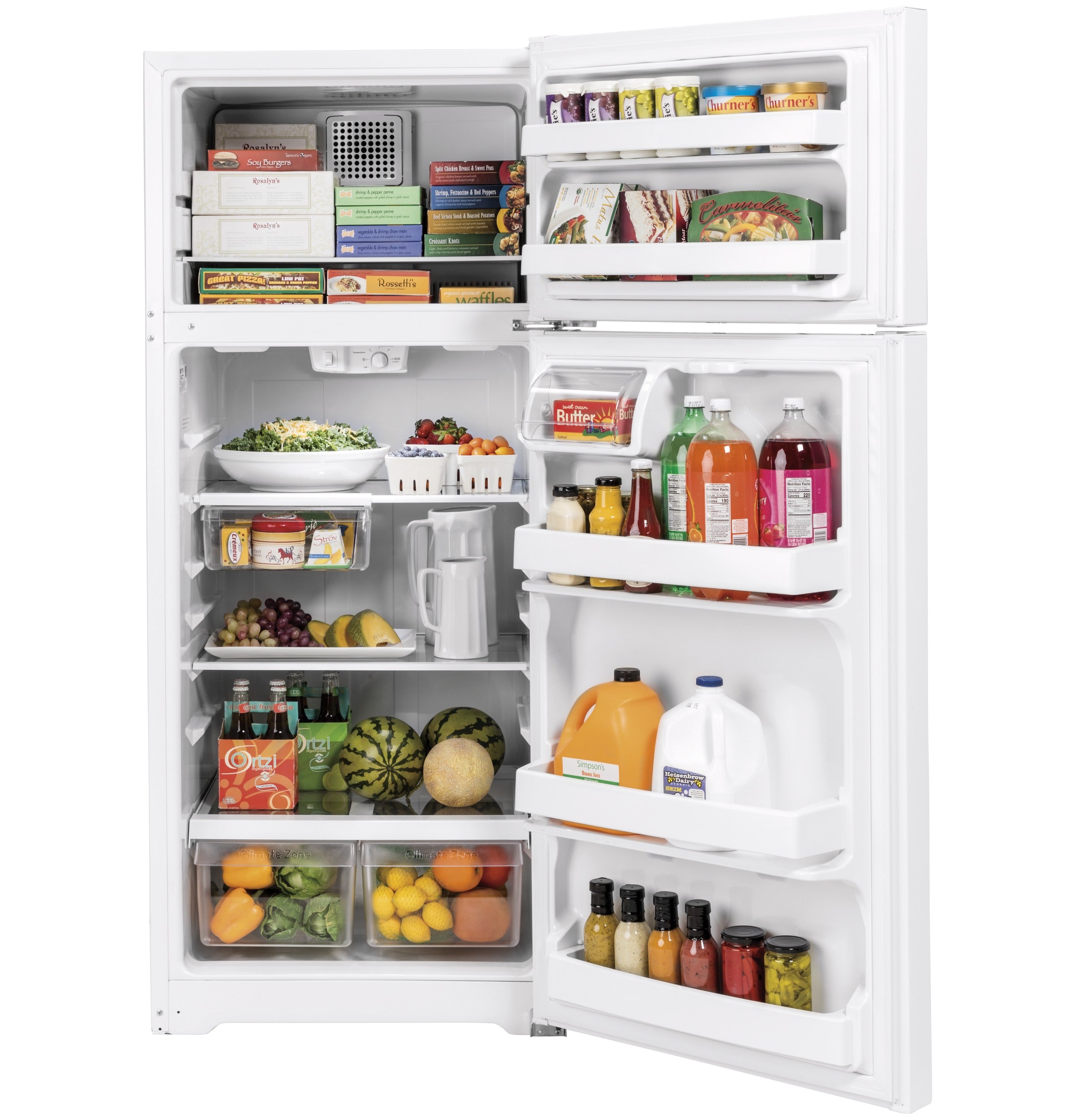 GE WHITE 18CU TOP FREEZER REFRIGERATOR - Refrigerators - Additional View 1
