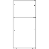 GE WHITE 18CU TOP FREEZER REFRIGERATOR - Refrigerators - Additional View 10