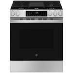 GE STAINLESS SLIDE-IN GAS RANGE WITH CONVECTION AND AIR FRY - Pearl Silver|Black - Ranges
