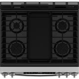 GE STAINLESS SLIDE-IN GAS RANGE WITH CONVECTION AND AIR FRY - Pearl Silver|Black - Ranges - Additional View 1