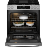GE STAINLESS SLIDE-IN GAS RANGE WITH CONVECTION AND AIR FRY - Pearl Silver|Black - Ranges - Additional View 3