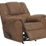 Ashley Furniture - Mcgann Rocker Recliner - Saddle - Light Brown Faux Leather - Recliners - Additional View 2