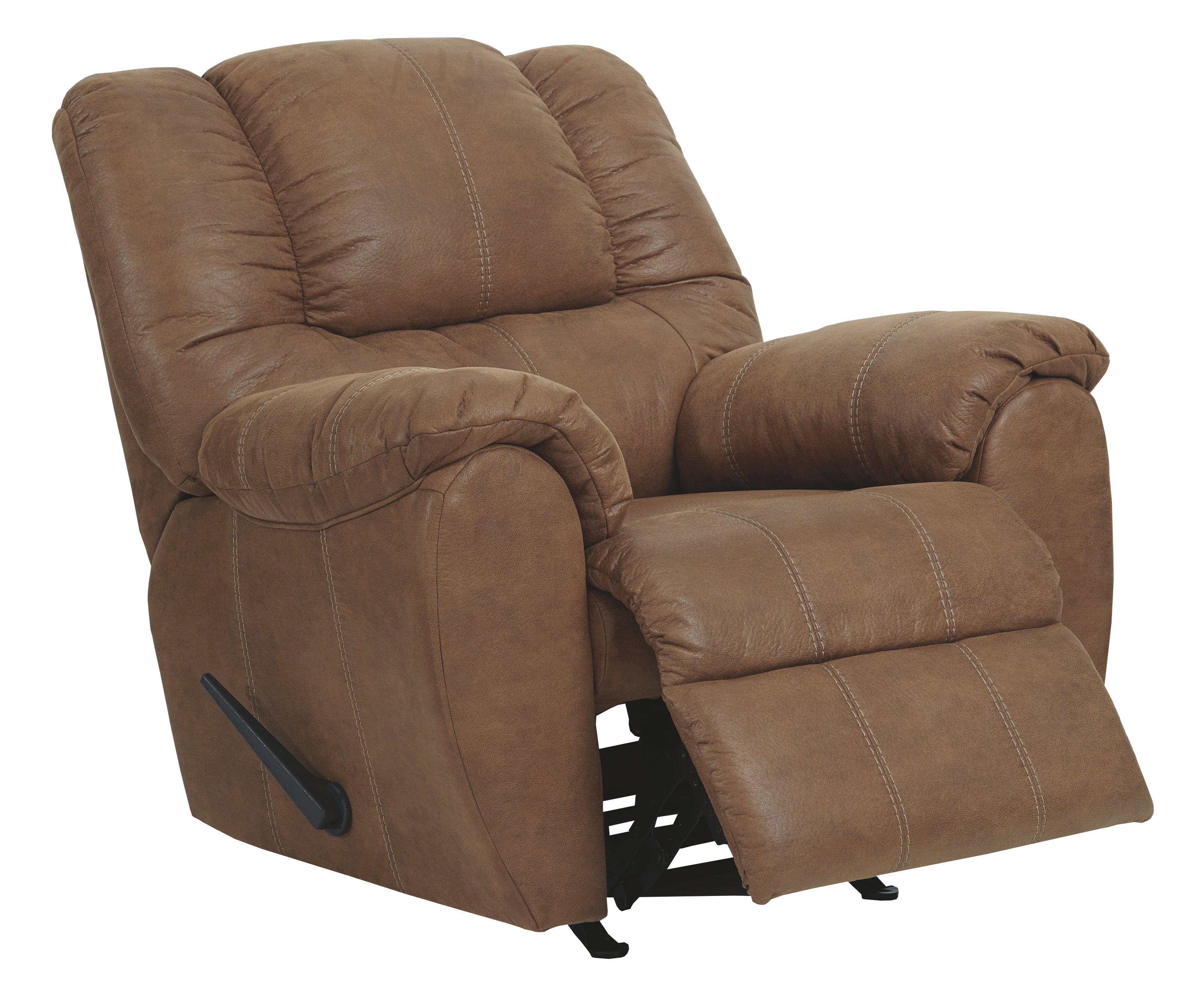 Ashley Furniture - Mcgann Rocker Recliner - Saddle - Light Brown Faux Leather - Recliners - Additional View 2