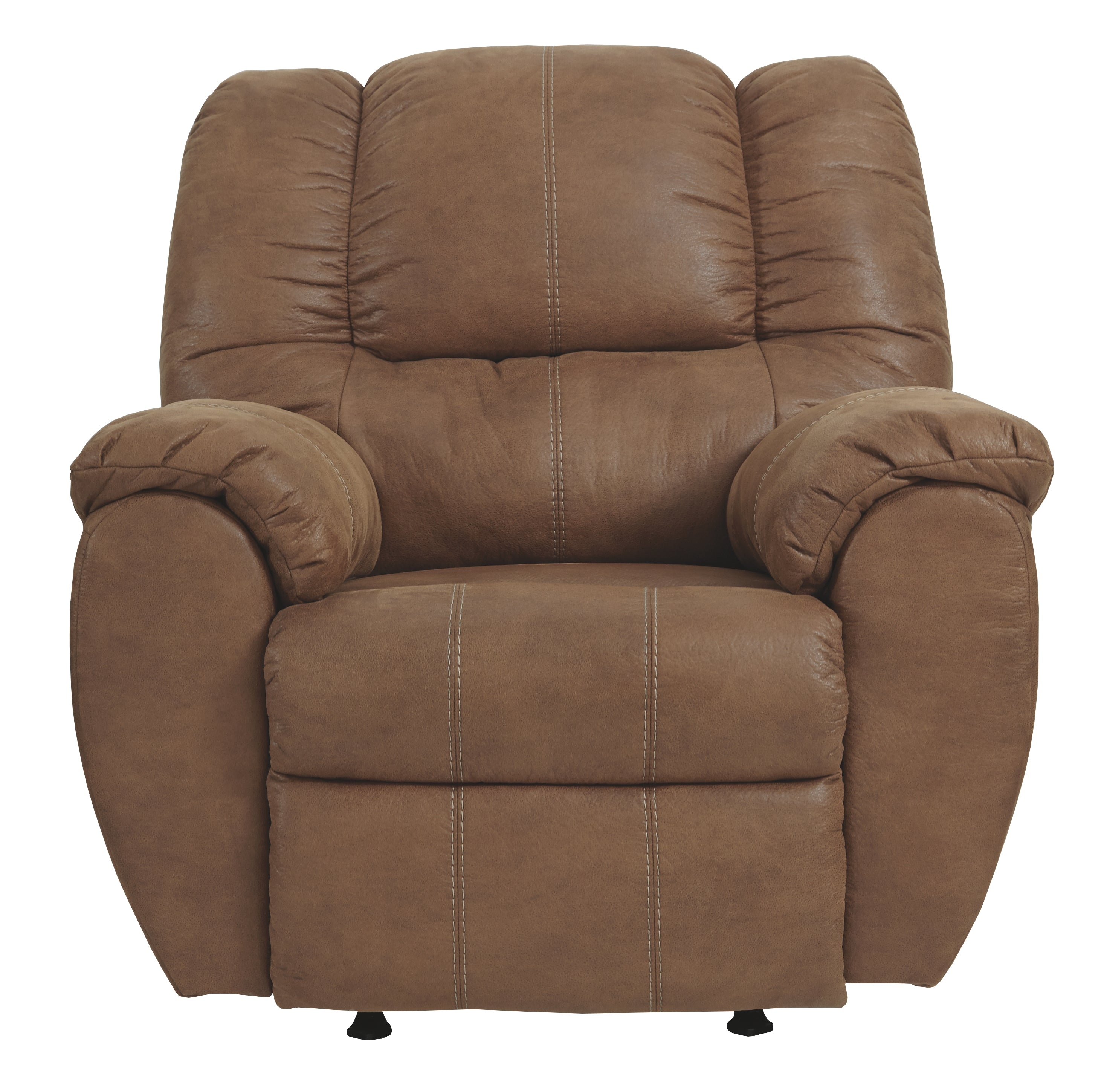 Ashley Furniture - Mcgann Rocker Recliner - Saddle - Light Brown Faux Leather - Recliners - Additional View 4