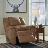 Ashley Furniture - Mcgann Rocker Recliner - Saddle - Light Brown Faux Leather - Recliners - Additional View 6