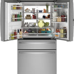GE STAINLESS PROFILE 28CU FRENCH DOOR SMART 4-DOOR REFRIGERATOR - Pearl Silver - Refrigerators - Additional View 1