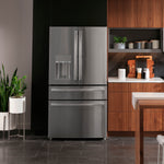 GE STAINLESS PROFILE 28CU FRENCH DOOR SMART 4-DOOR REFRIGERATOR - Pearl Silver - Refrigerators - Additional View 28