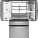 GE STAINLESS PROFILE 28CU FRENCH DOOR SMART 4-DOOR REFRIGERATOR - Pearl Silver - Refrigerators - Additional View 3
