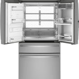 GE STAINLESS PROFILE 28CU FRENCH DOOR SMART 4-DOOR REFRIGERATOR - Pearl Silver - Refrigerators - Additional View 3