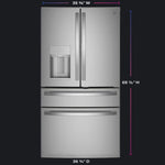 GE STAINLESS PROFILE 28CU FRENCH DOOR SMART 4-DOOR REFRIGERATOR - Pearl Silver - Refrigerators - Additional View 4