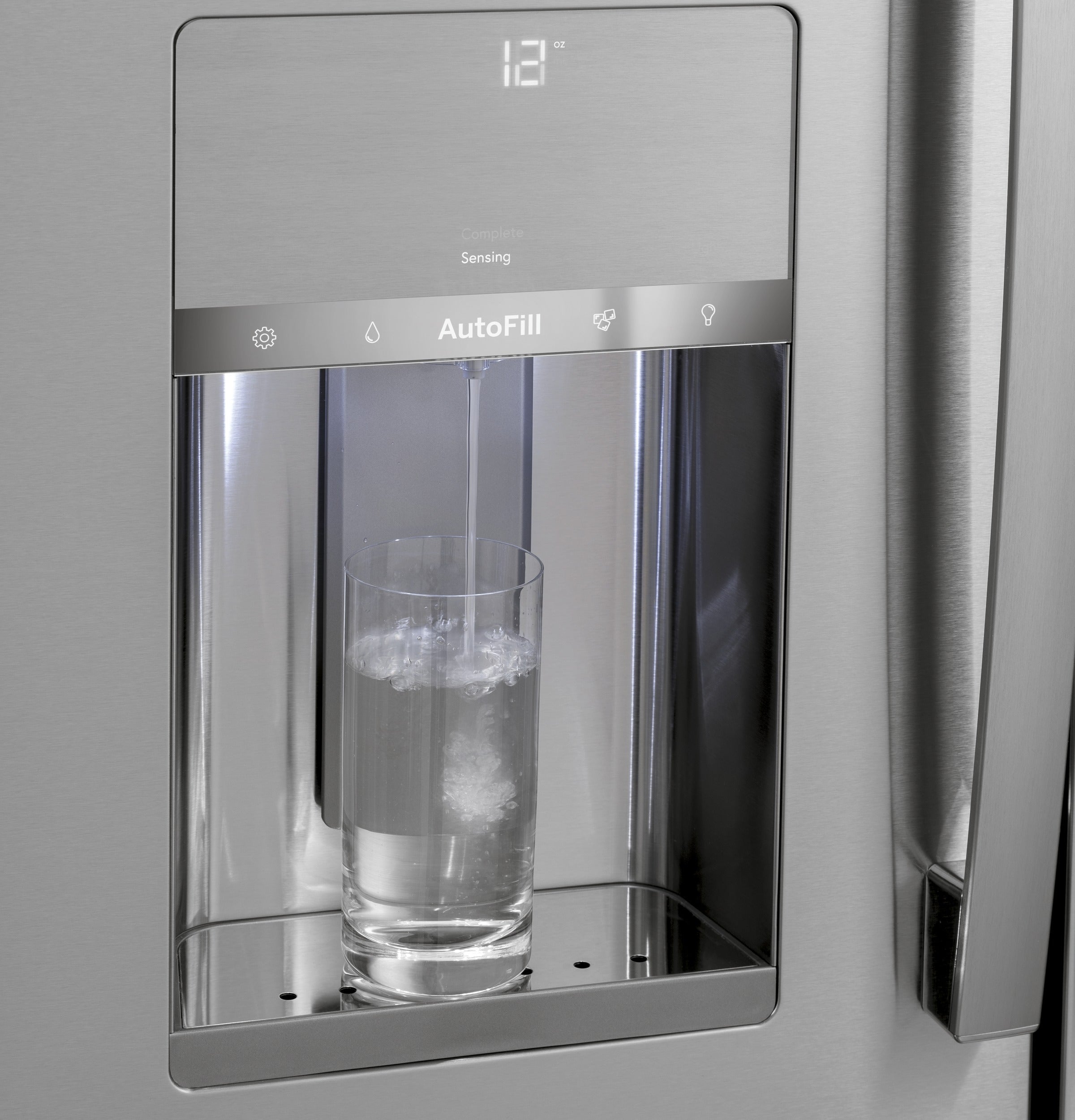 GE STAINLESS PROFILE 28CU FRENCH DOOR SMART 4-DOOR REFRIGERATOR - Pearl Silver - Refrigerators - Additional View 6