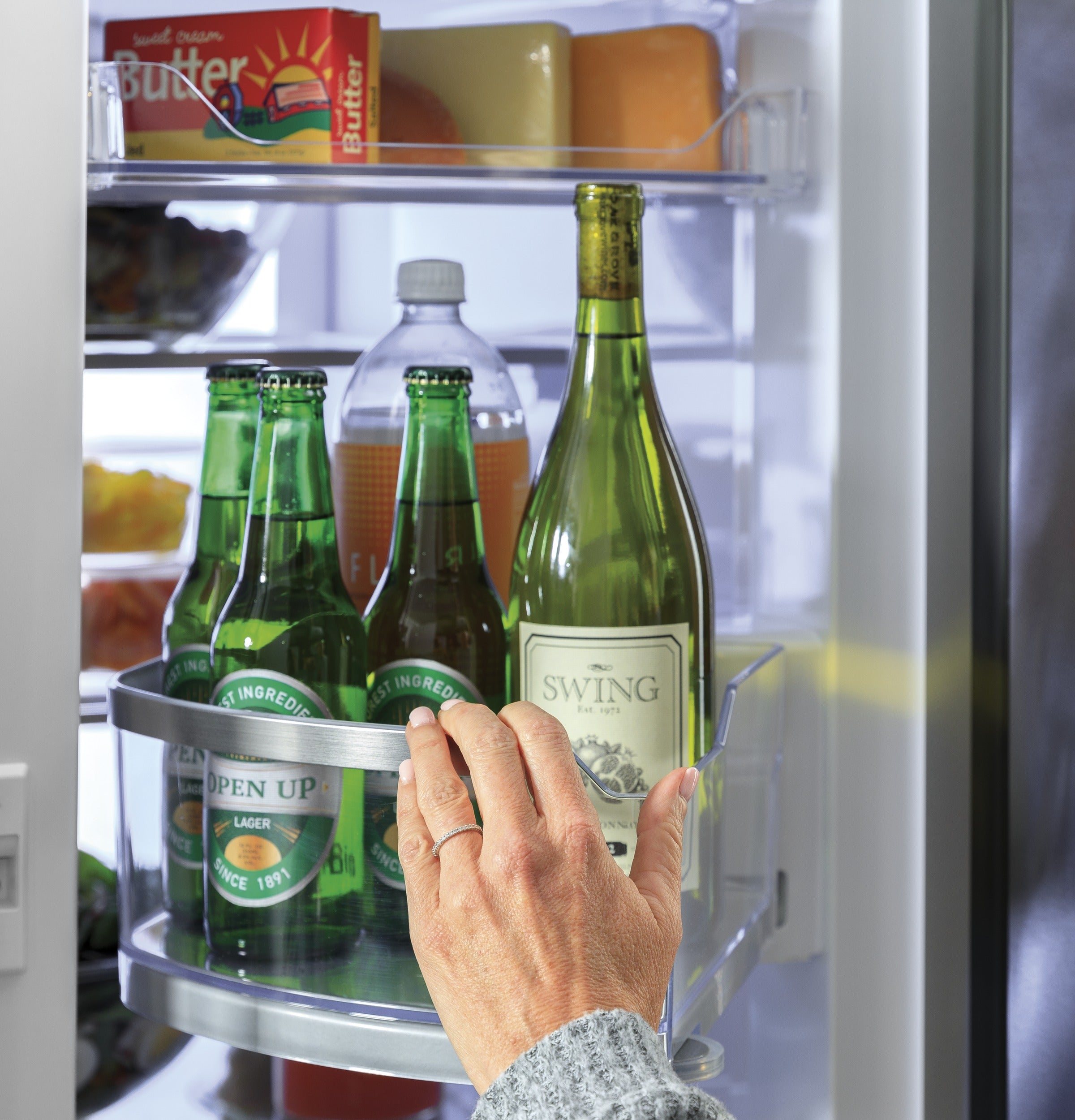 GE STAINLESS PROFILE 28CU FRENCH DOOR SMART 4-DOOR REFRIGERATOR - Pearl Silver - Refrigerators - Additional View 21