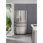 GE STAINLESS PROFILE 28CU FRENCH DOOR SMART 4-DOOR REFRIGERATOR - Pearl Silver - Refrigerators - Additional View 25