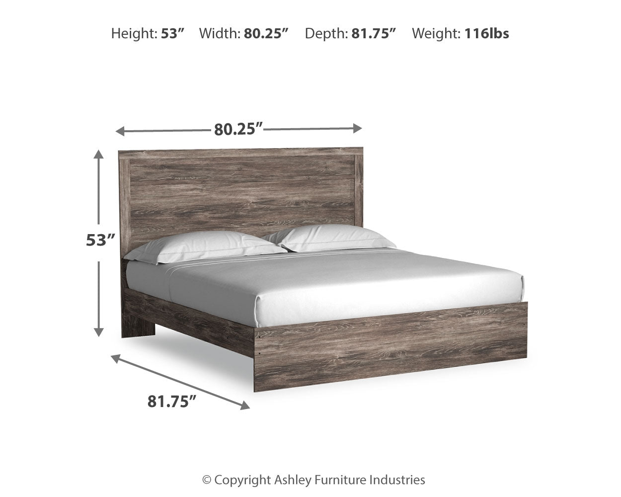 Ashley Furniture - Ralinski King Panel Bed - Brown - Gray Wood - Beds - Additional View 4