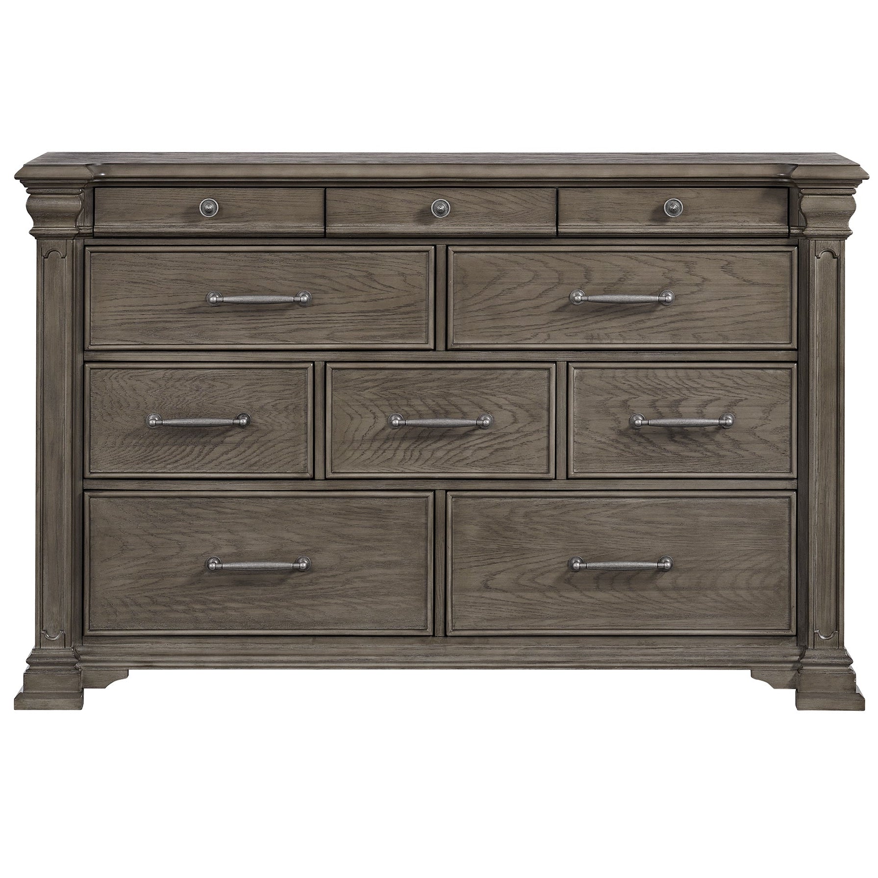 Elements International - KINGS COURT GREY DRESSER - Dark Gray Wood - Dresser & Mirror - Additional View 1