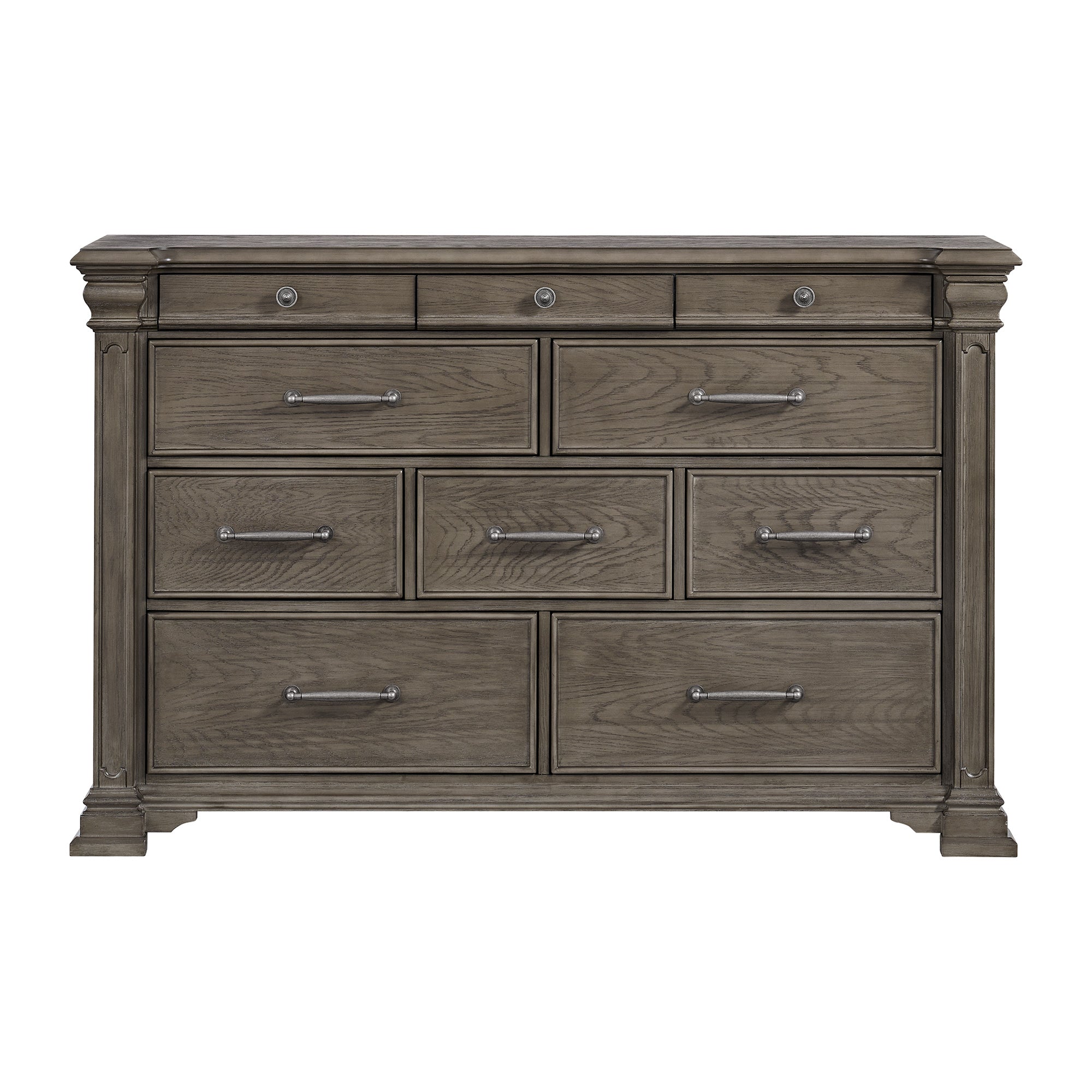 Elements International - KINGS COURT GREY DRESSER - Dark Gray Wood - Dresser & Mirror - Additional View 1