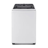 A top loading semi-automatic washing machine with a white body and a black control panel on top, shown against a plain white background.