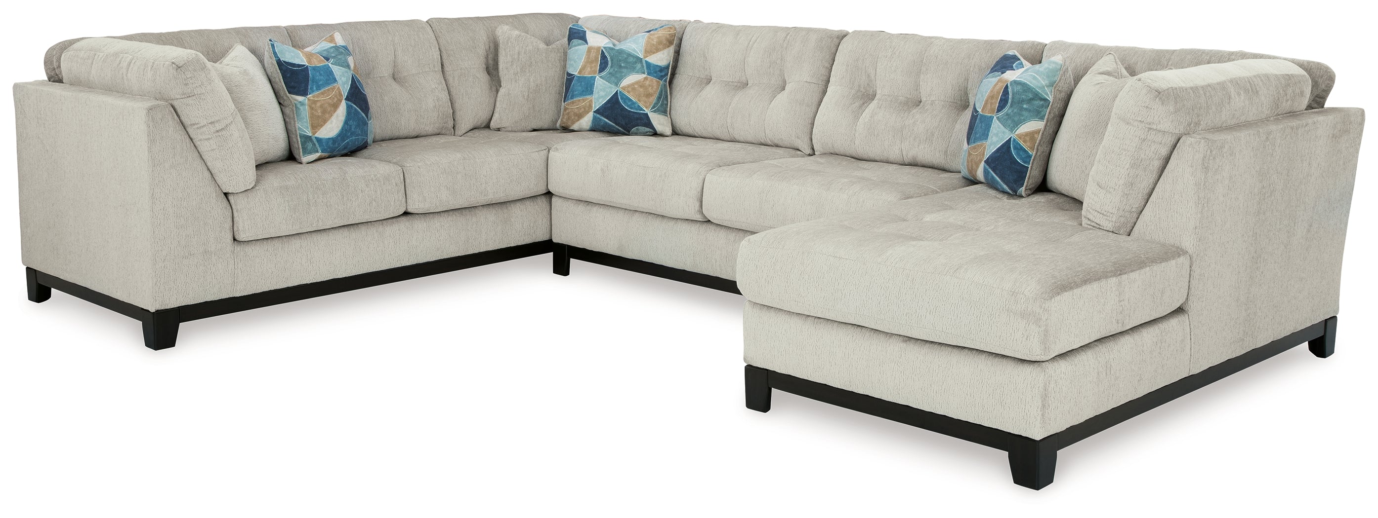 Ashley Furniture - MAXON PLACE STONE 3 PIECE SECTIONAL - Beige Fabric - Sectionals