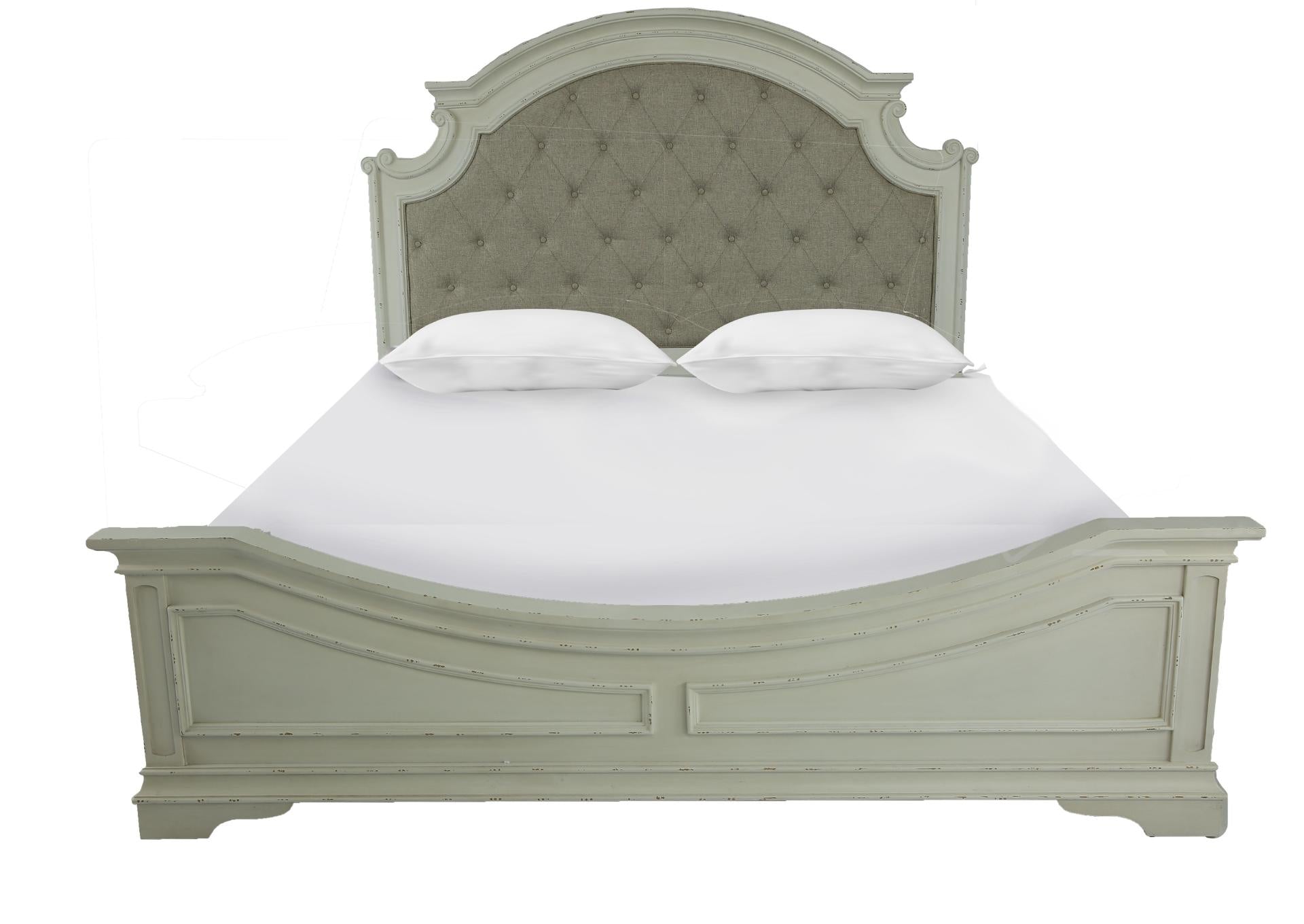 Haven White Queen Upholstered Bed