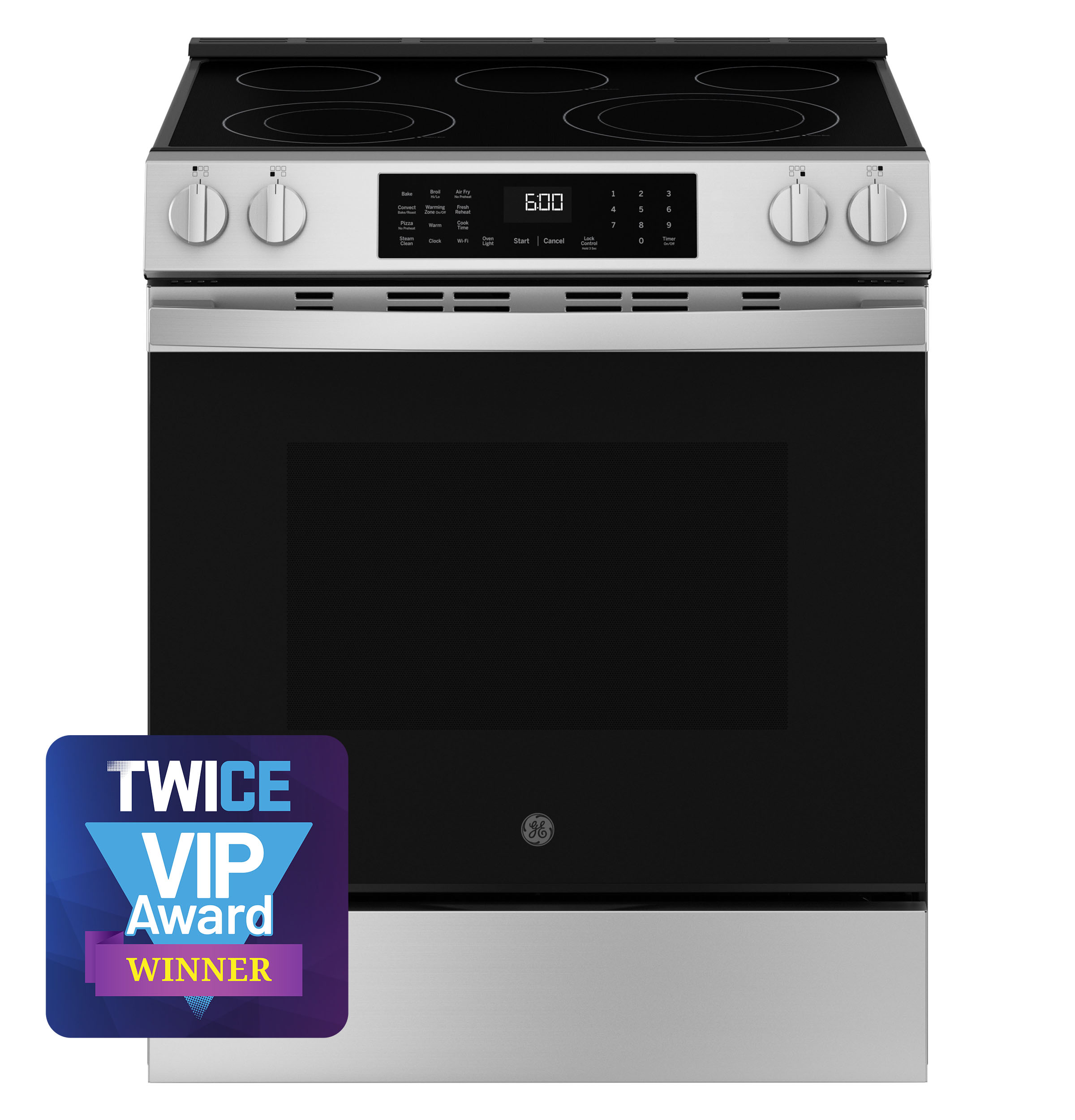 GE STAINLESS ELECTRIC SLIDE-IN CONVECTION RANGE WITH AIR FRY - Pearl Silver|Black - Ranges