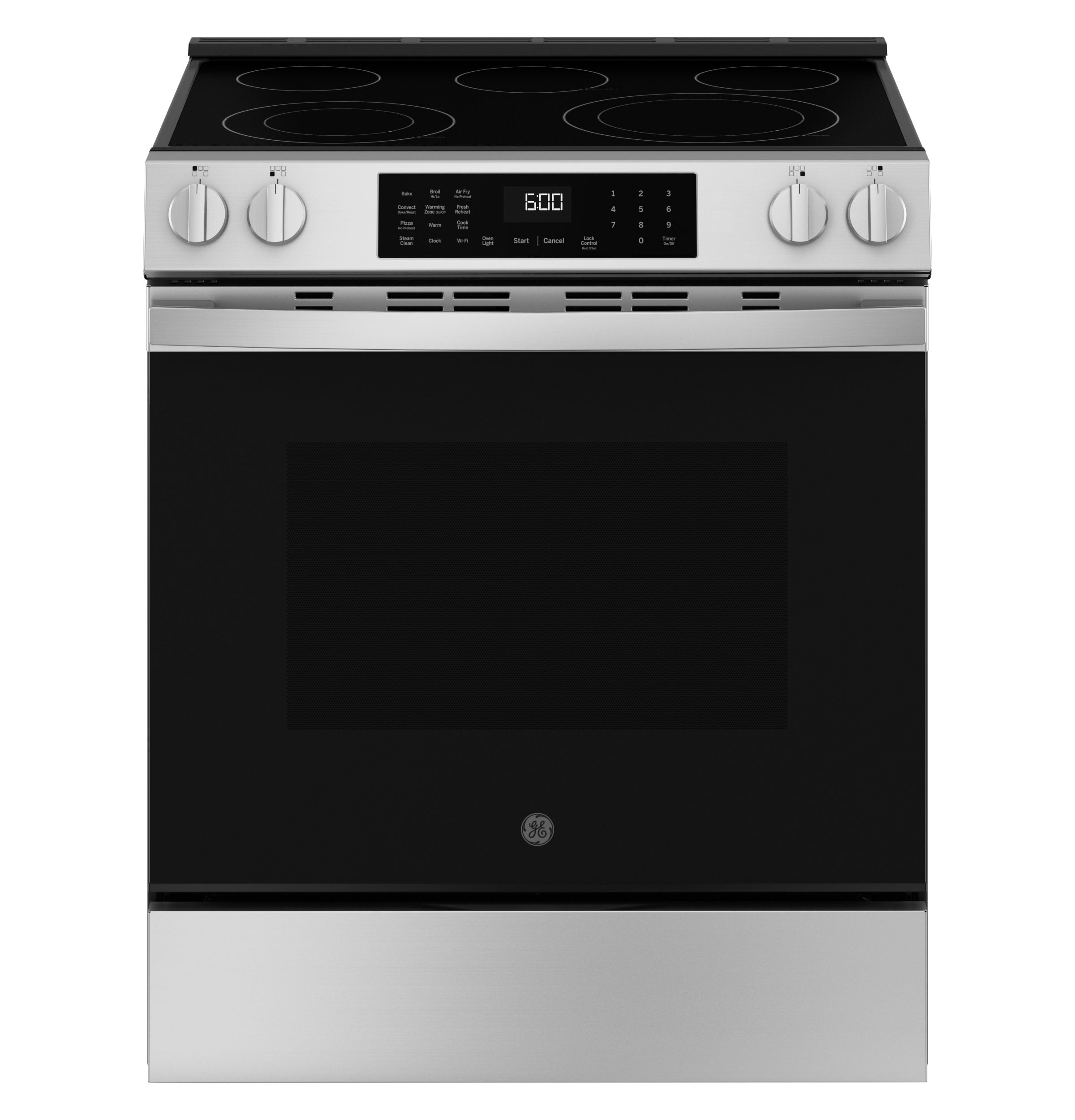 GE STAINLESS ELECTRIC SLIDE-IN CONVECTION RANGE WITH AIR FRY - Pearl Silver|Black - Ranges - Additional View 1