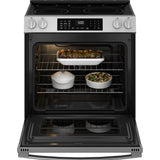 GE STAINLESS ELECTRIC SLIDE-IN CONVECTION RANGE WITH AIR FRY - Pearl Silver|Black - Ranges - Additional View 4