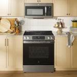 GE STAINLESS ELECTRIC SLIDE-IN CONVECTION RANGE WITH AIR FRY - Pearl Silver|Black - Ranges - Additional View 6