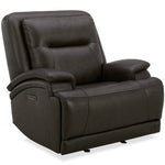 BROCKTON CHOCOLATE LEATHER 3P POWER RECLINER WITH POWER HEADREST AND LUMBAR