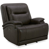 BROCKTON CHOCOLATE LEATHER 3P POWER RECLINER WITH POWER HEADREST AND LUMBAR