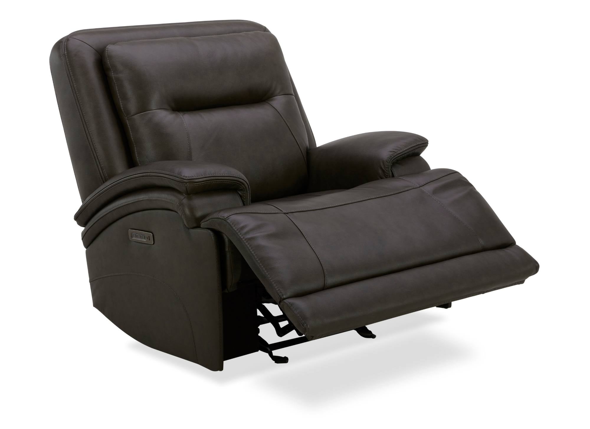 BROCKTON CHOCOLATE LEATHER 3P POWER RECLINER WITH POWER HEADREST AND LUMBAR - Additional View 1