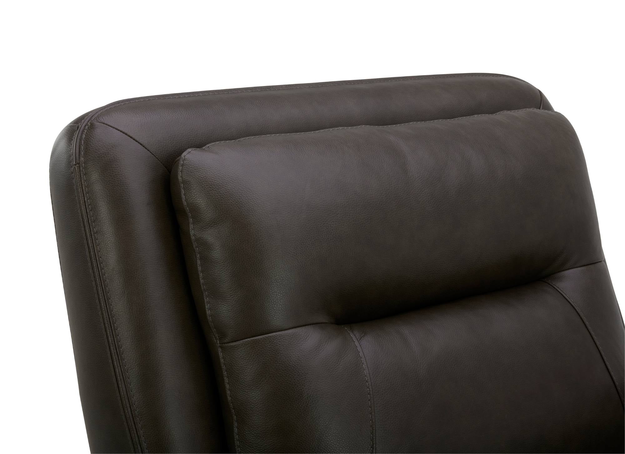 BROCKTON CHOCOLATE LEATHER 3P POWER RECLINER WITH POWER HEADREST AND LUMBAR - Additional View 3