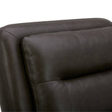 BROCKTON CHOCOLATE LEATHER 3P POWER RECLINER WITH POWER HEADREST AND LUMBAR - Additional View 3