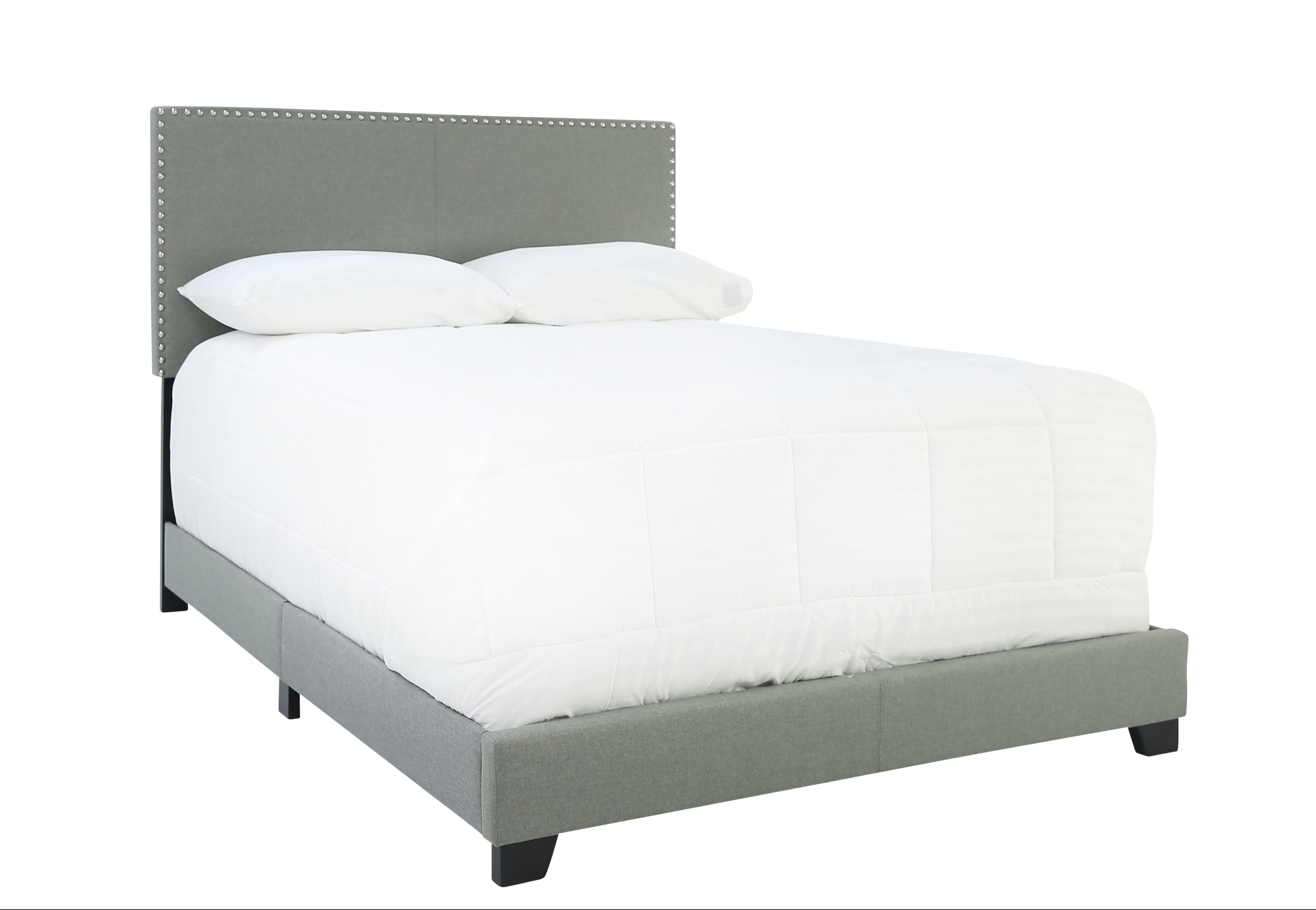 Erin Grey Full Bed With Nailhead Accents