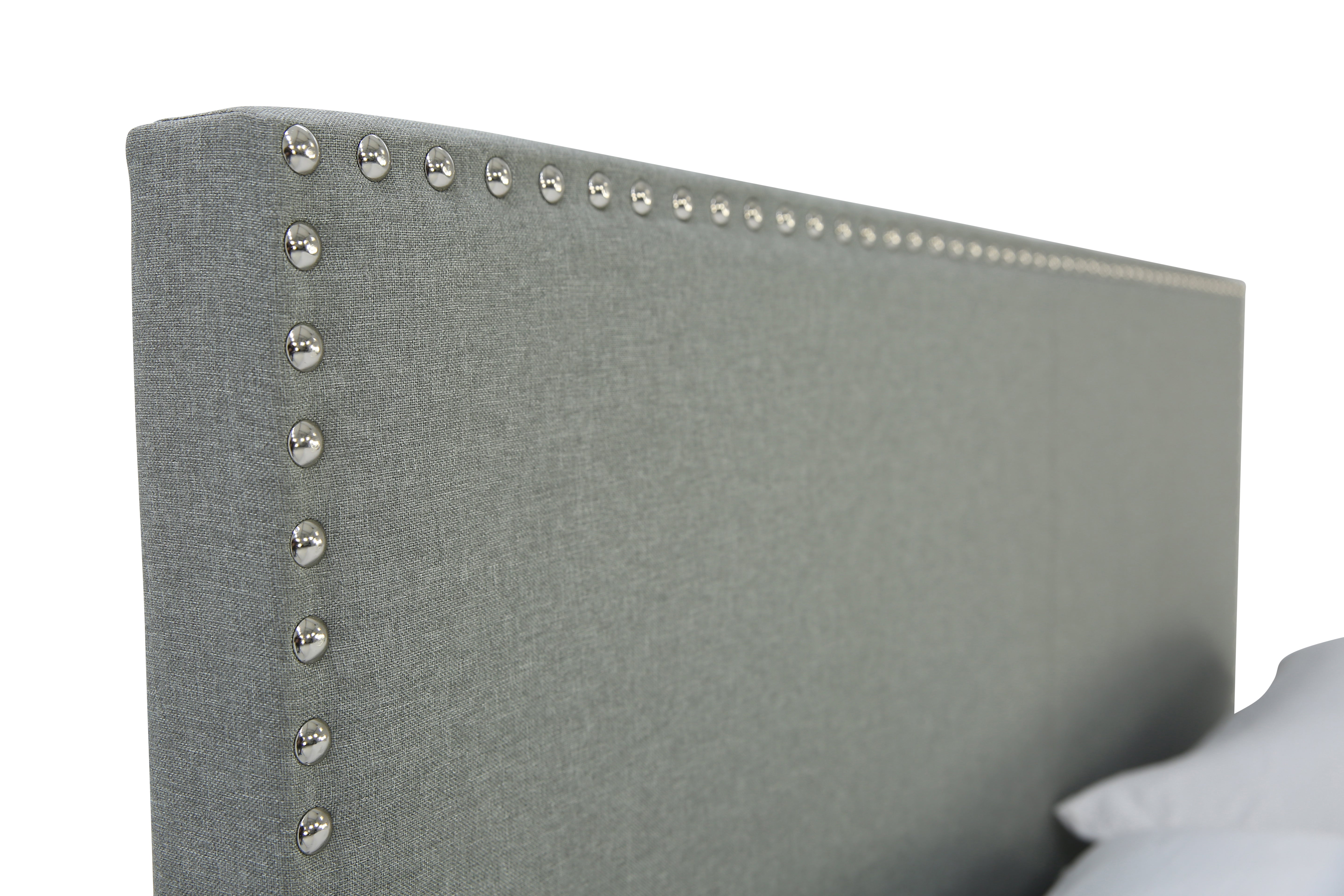 Erin Grey Full Bed With Nailhead Accents - Additional View 2