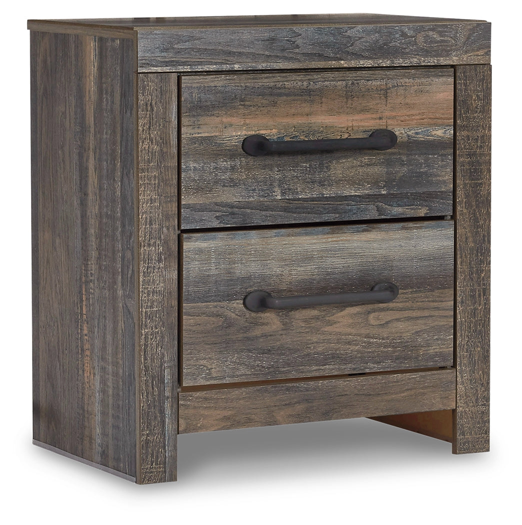 Ashley Furniture - Drystan Two Drawer Night Stand - Brown - Beige Wood - Nightstands - Additional View 1