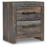 Ashley Furniture - Drystan Two Drawer Night Stand - Brown - Beige Wood - Nightstands - Additional View 1