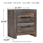 Ashley Furniture - Drystan Two Drawer Night Stand - Brown - Beige Wood - Nightstands - Additional View 5