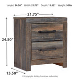 Ashley Furniture - Drystan Two Drawer Night Stand - Brown - Beige Wood - Nightstands - Additional View 5