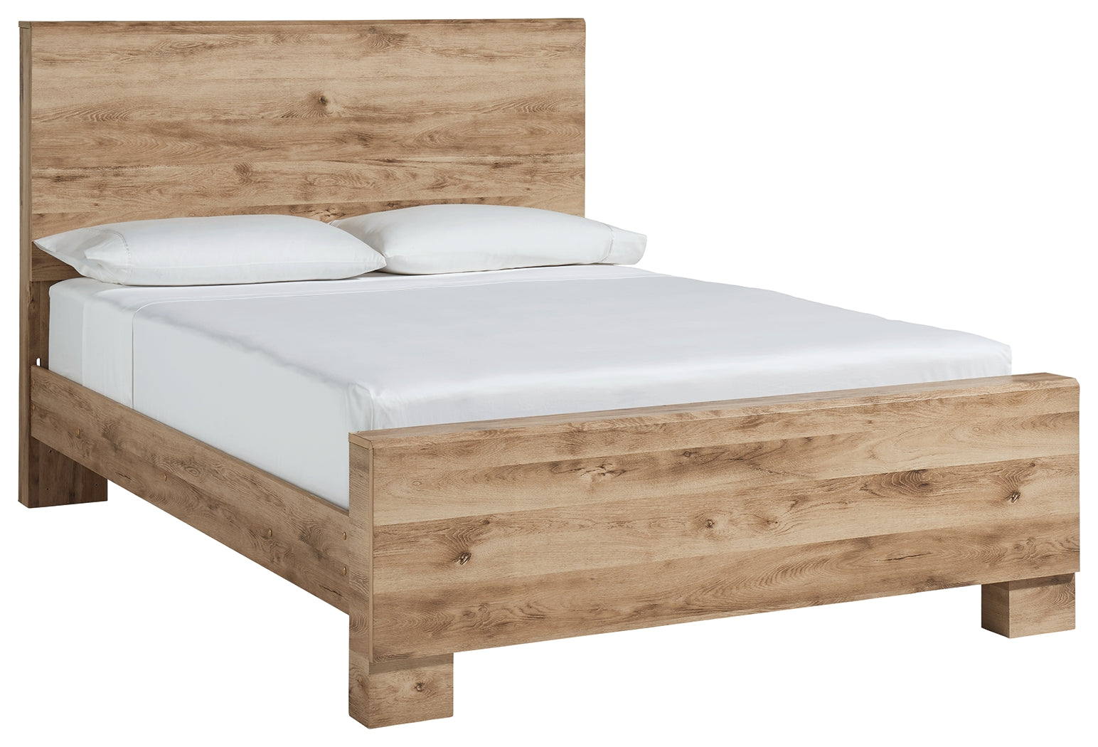Ashley Furniture - Hyanna Queen Panel Bed - Brown - Beige Wood - Beds