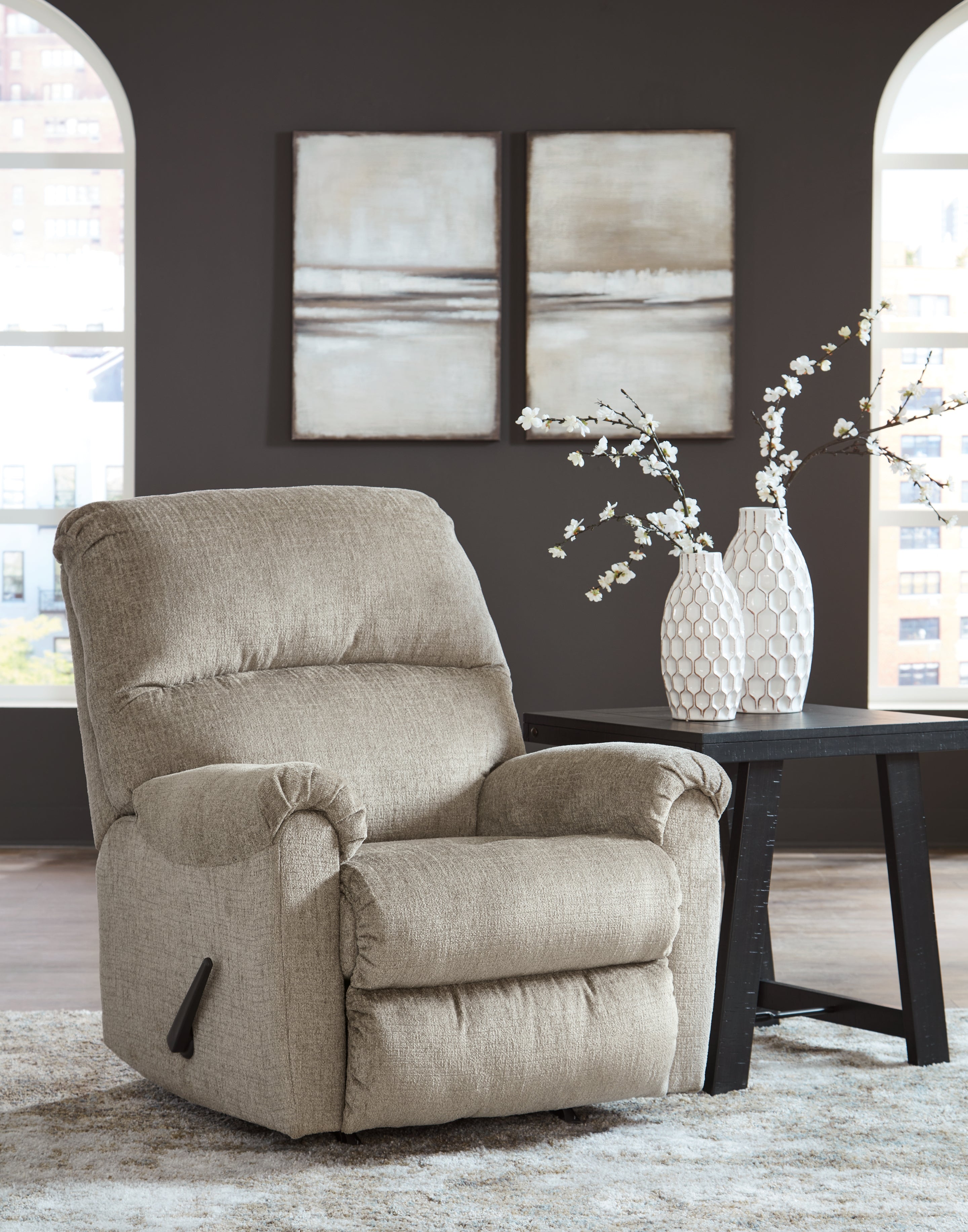 Ashley Furniture - Stonemeade Recliner - Taupe - Light Brown Fabric - Recliners - Additional View 1