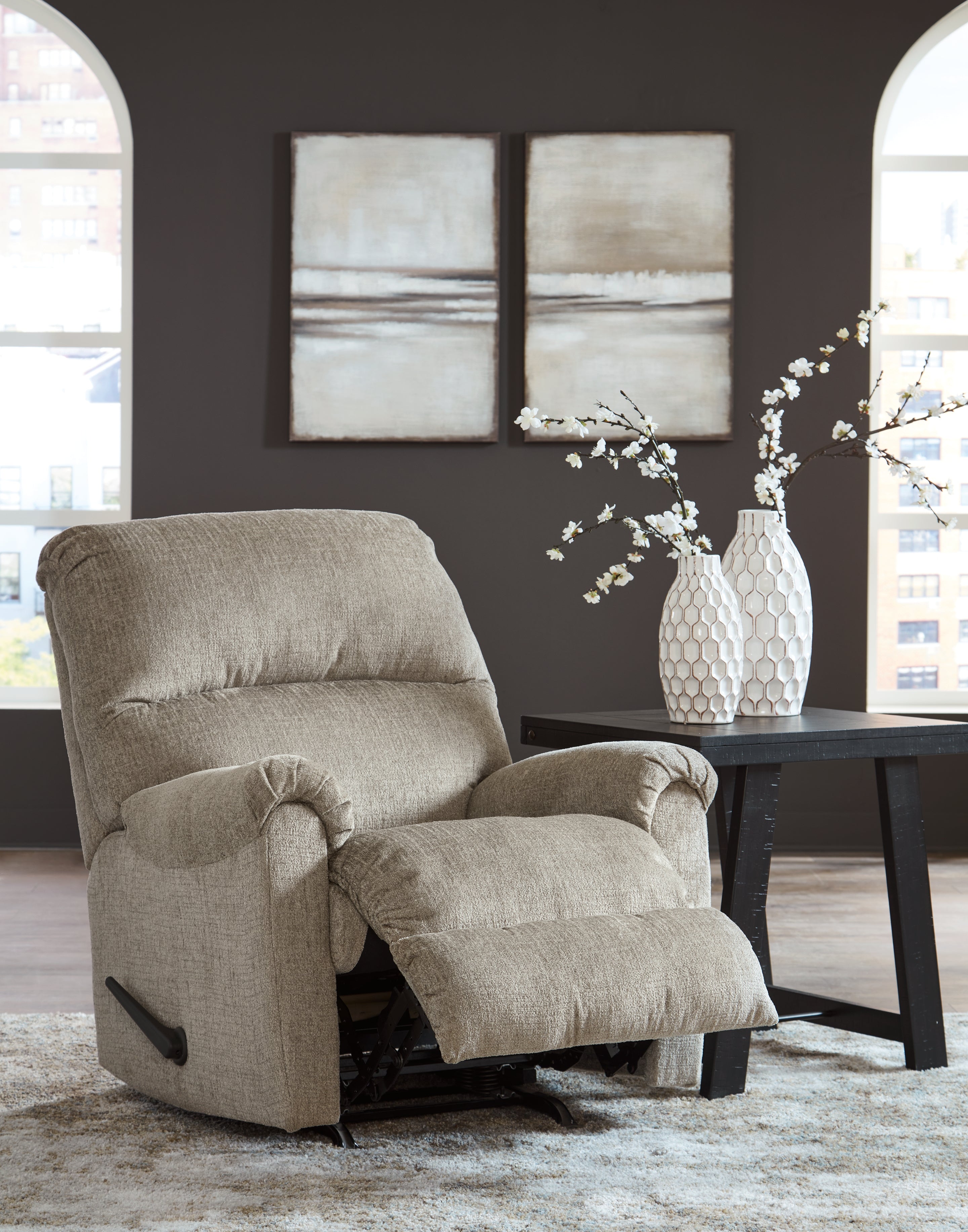 Ashley Furniture - Stonemeade Recliner - Taupe - Light Brown Fabric - Recliners - Additional View 7