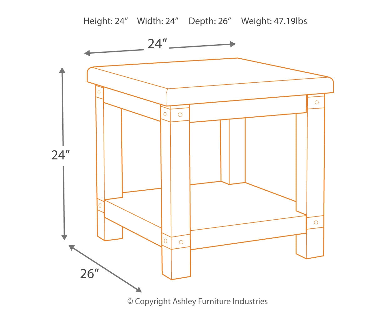 Ashley Furniture - CARYNHURST END TABLE - Pearl Silver Metal|Wood - Tables - Additional View 7