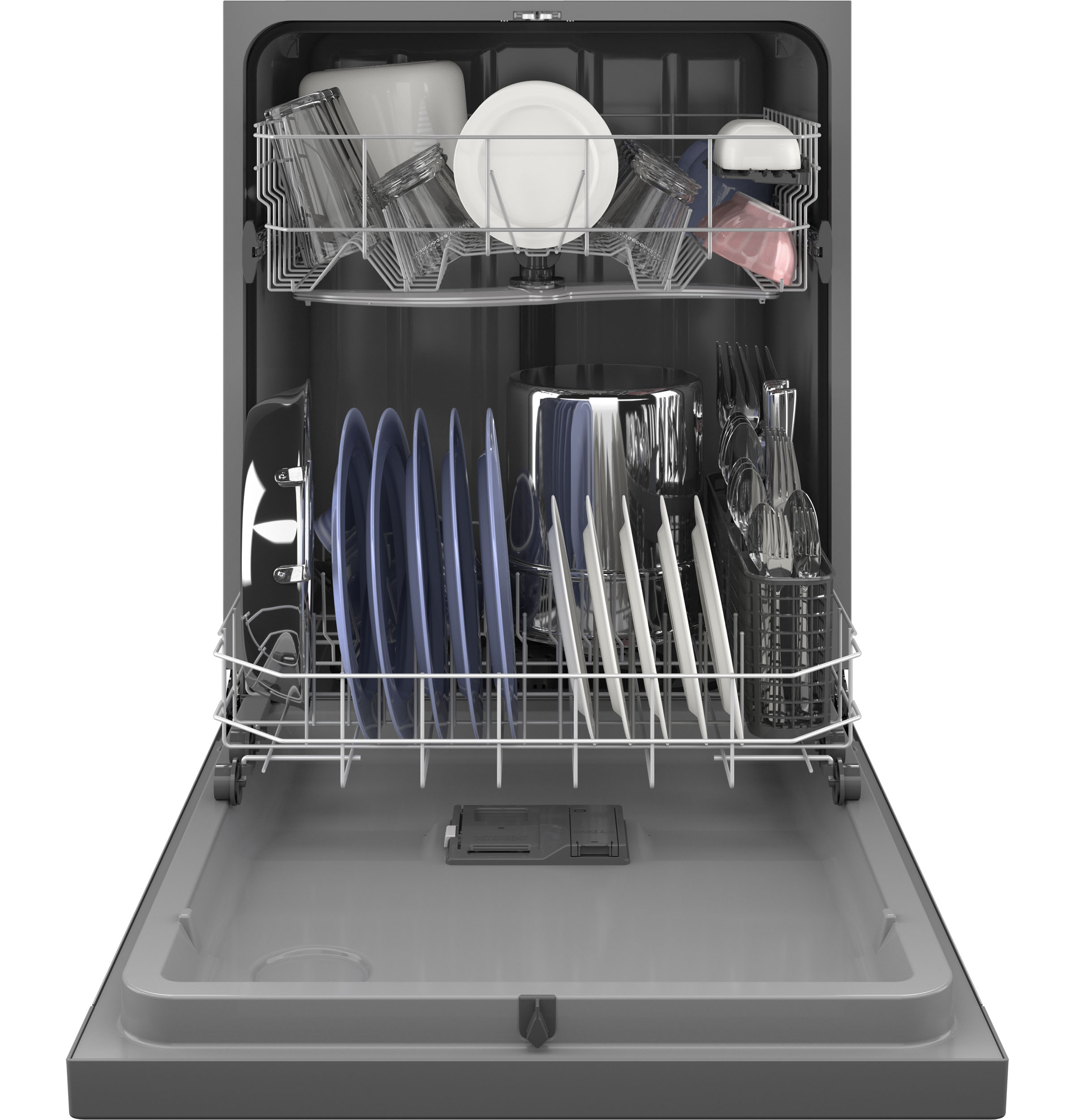 GE STAINLESS DISHWASHER FRONT CONTROL WITH STEAM - Pearl Silver - Dishwashers - Additional View 2