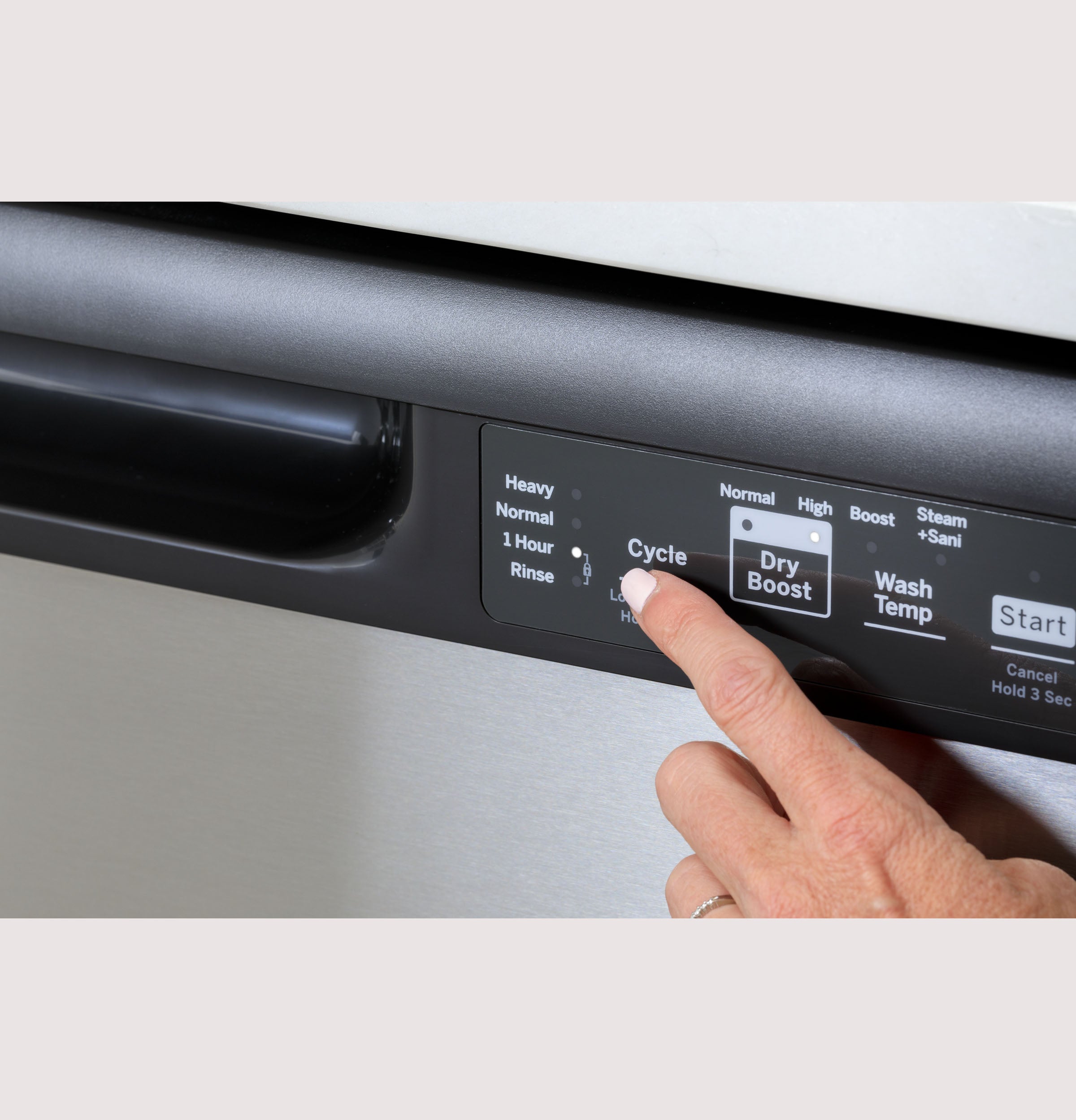 GE STAINLESS DISHWASHER FRONT CONTROL WITH STEAM - Pearl Silver - Dishwashers - Additional View 10
