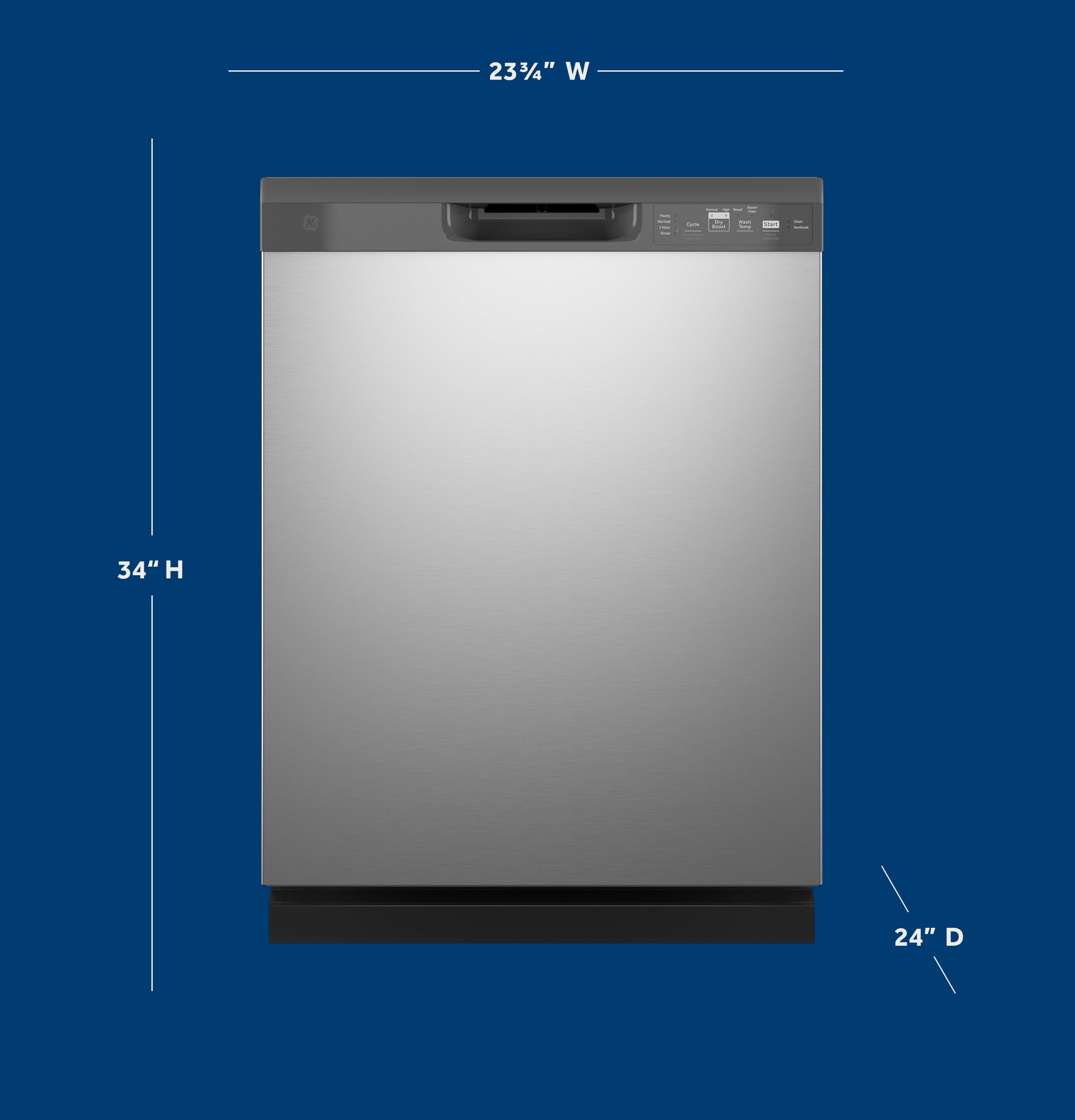 GE STAINLESS DISHWASHER FRONT CONTROL WITH STEAM - Pearl Silver - Dishwashers - Additional View 24
