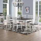 Steve Silver Furniture - Joanna 7 Piece Dining Set - White - White|Dark Brown Wood - Dining Room Sets
