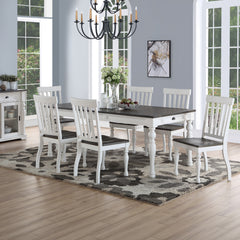 Steve Silver Furniture - Joanna 7 Piece Dining Set - White - White|Dark Brown Wood - Dining Room Sets